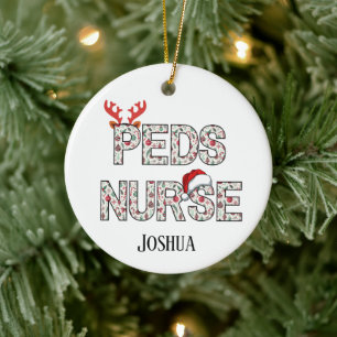 Custom Peds Nurse Christmas Gift Man of Vrouw Keramisch Ornament