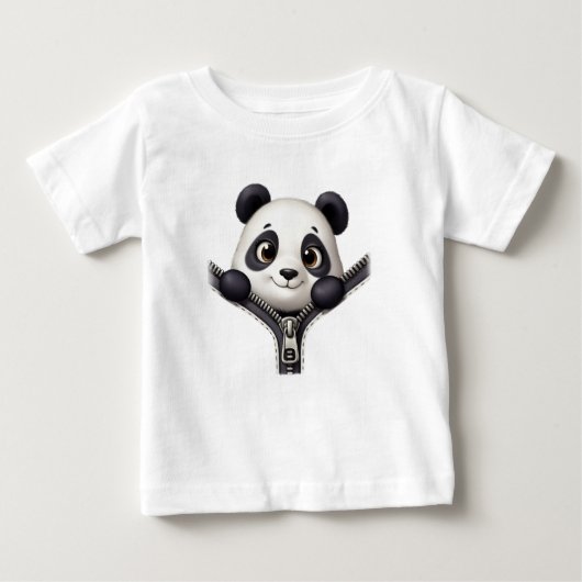 Custom Peeking Panda Zipper Cute Animal Baby Top (Voorkant)