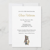Custom Penguin Baby shower Kaart (Achterkant)
