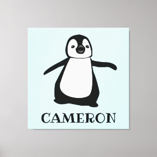Custom Penguin Illustratie Baby kwekerij kunst pri Canvas Afdruk