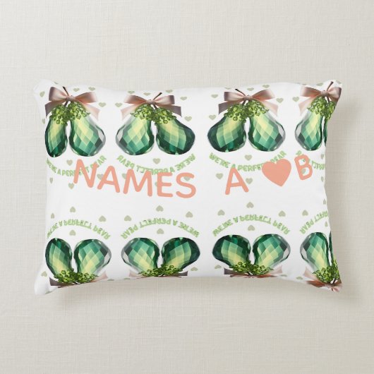 Custom Perfect Pear Crystal Valentine Gift Accent Kussen (Voorkant)