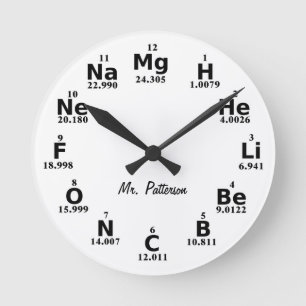 Custom Periodic Table Science Element Ronde Klok