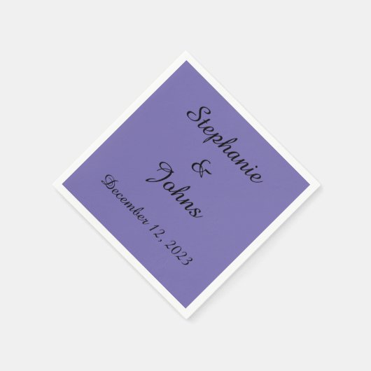 Custom Periwinkle Violet Bruiloft bruid bruidegom Servet (Hoek)