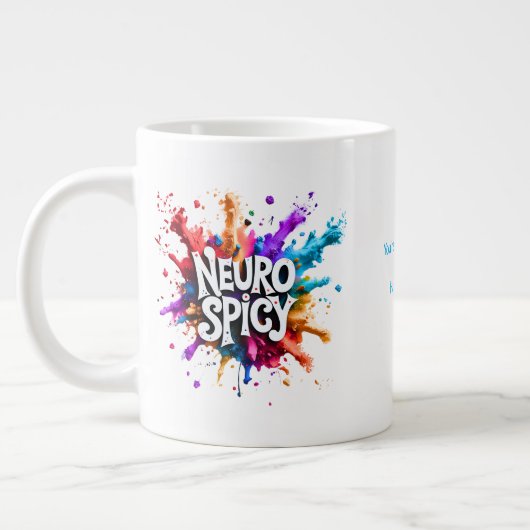 custom / personalised NEUROSPICY neurodiversity Extra Grote Beker (Links)