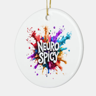 custom / personalised NEUROSPICY neurodiversity Keramisch Ornament