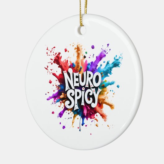 custom / personalised NEUROSPICY neurodiversity  Keramisch Ornament (Links)