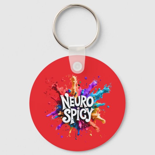 Custom / Personalised NEUROSPICY neurodiversity  Sleutelhanger (Voorkant)