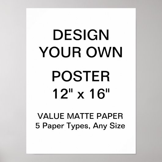Custom Personalized 12" x 16" Value Matte Poster (Devant)
