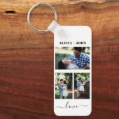 Custom Personalized Double Sided 3 Photo keychain (Voorkant)