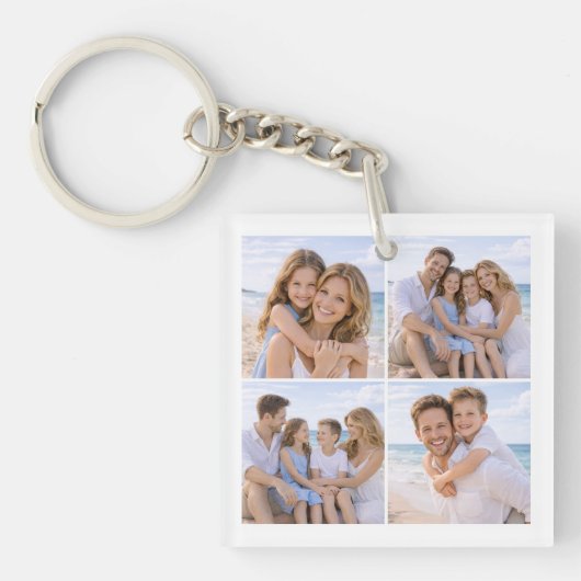 Custom Personalized Family Photo Sleutelhanger (Voorkant)