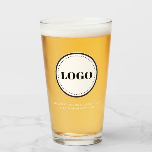 Custom Personalized Logo and Text Beer Glasses Glas (Voorkant gevuld)