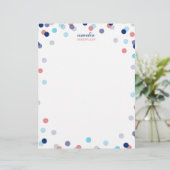 CUSTOM PERSOONLIJKE schattige confetti stip navy b (Staand voorkant)