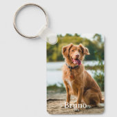 Custom Pet 2 Fotonaam Keepsake Hondenliefhebbers Sleutelhanger (Voorkant)