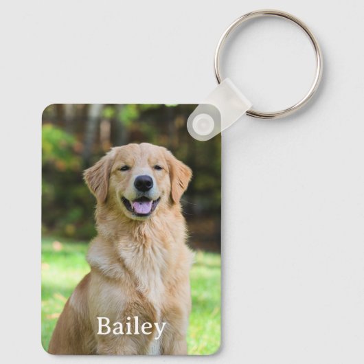 Custom Pet 2 Fotonaam Keepsake Hondenliefhebbers Sleutelhanger (Achterkant)
