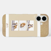Custom Pet 3 Photo Collage en Naam Case-Mate iPhone Case (Achterkant (horizontaal))