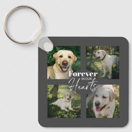 Custom Pet 5 Fotocollage Memorial Keepsake Sleutelhanger (Voorkant)