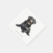 Custom Pet Black Lab II Wedding Napkins Servet (Hoek)
