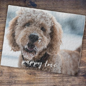 Custom Pet Dog Fotosjabloon Puppy Liefde Script Legpuzzel