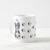 Custom Pet Dog Hearts Paws Coffee Mug (Devant gauche)