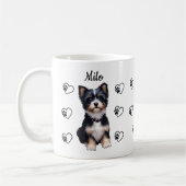 Custom Pet Dog Hearts Paws Coffee Mug (Gauche)