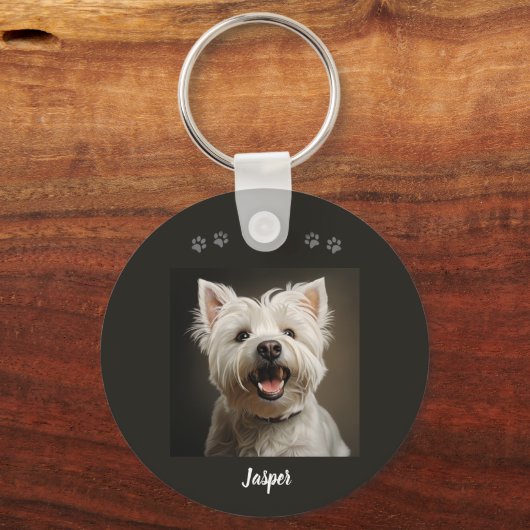 Custom Pet Keychain Using Your Photo & Name (Voorkant)