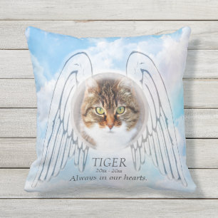Custom Pet Memorial met Angel Wings Buitenkussen