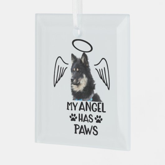 Custom Pet Memorial Ornament My Angel Has Wings (Voorkant links)