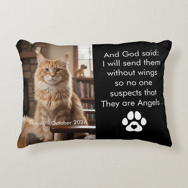 Custom Pet Memorial Photo Pillow  Accent Kussen (Voorkant)