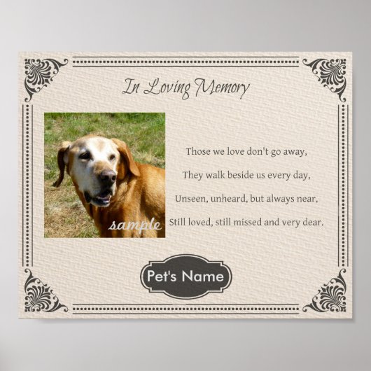 Custom Pet Memorial Poem - Poster (Voorkant)