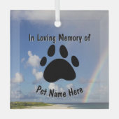 Custom Pet Memorial Rainbow Glas Ornament (Voorkant)