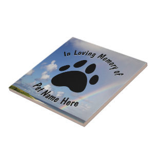 Custom Pet Memorial Rainbow Tegeltje