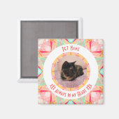 Custom Pet Memorial Red Pink Photo Quotes Magneet (Voorkant / Achterkant)