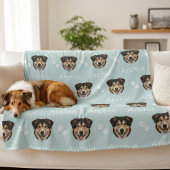 Custom Pet Name Photo Dog  Fleece Deken