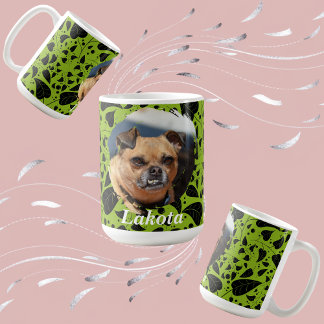 Custom Pet Parent Mug with Green & Black Plant  Koffiemok