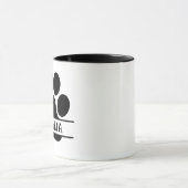 Custom Pet Paw Print Mug | Black & White (Centre)