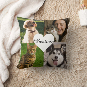Custom Pet Photo Collage Gift voor Pet Lovers Kussen