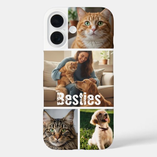 Custom Pet Photo Collage iPhone Case (Achterkant)
