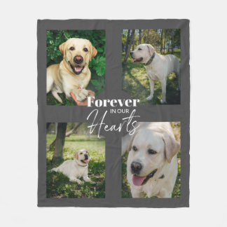 Custom Pet Photo Collage Memorial Keepslag Fleece Deken