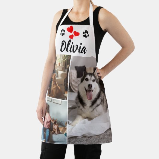 Custom Pet Photo Collage & Name Apron Schort (Insitu)