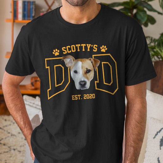 Custom Pet Photo Face for Dog Dad Cat Dad T-shirt