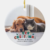 Custom Pet Photo Keramisch Ornament (Achterkant)