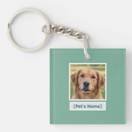 Custom Pet Photo Keychain | Personalized Pet Name 