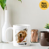 Custom Pet Photo Mok met naam en moderne typografi