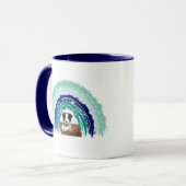 Custom Pet Photo Mok - Rainbow Dog Cat Coffee Cup (Voorkant links)