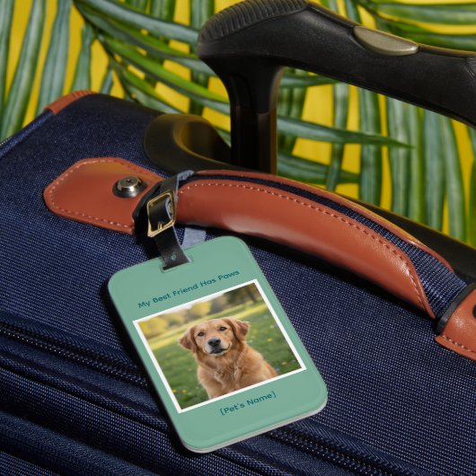 Custom Pet Photo & Name Durable Bagagelabel (Voorkant Insitu 1)