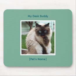 Custom Pet Photo & Name Mousepad | Desk Buddy Muismat
