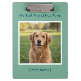 Custom Pet Photo & Name, school & work Klembord