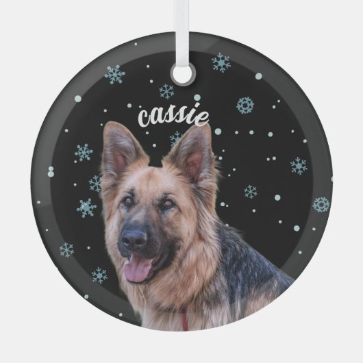 Custom Pet Photo Ornament - Personalized Snowflake (Voorkant)