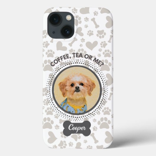 Custom Pet Photo Phone Case – "Koffie, thee of mij (Achterkant)