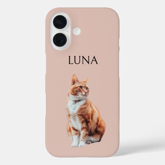 Custom Pet Photo Phone Case with Name (Achterkant)